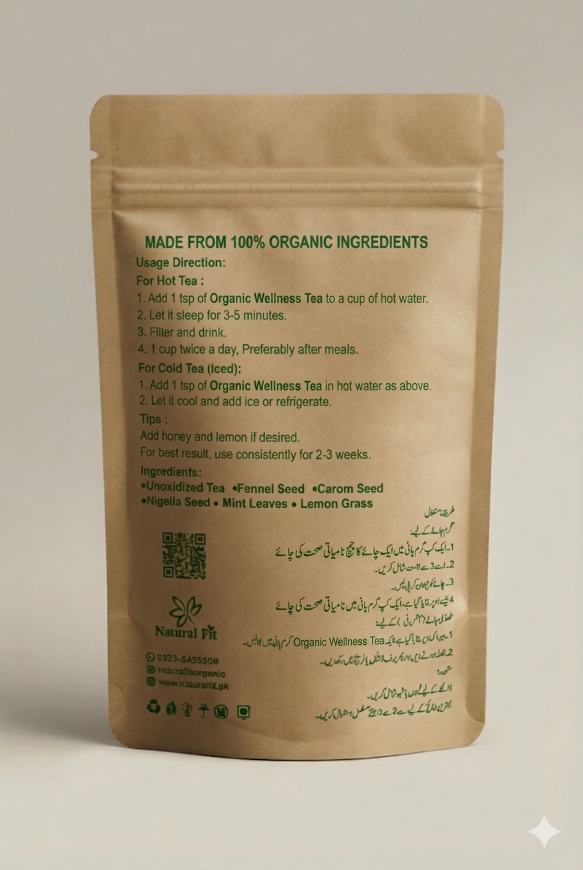 Natural Fit Wellness Tea 70-80 Cups - 100% Organic Herbal Tea